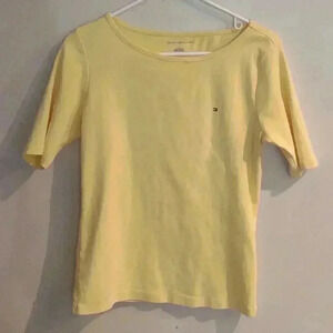 Tommy Hilfiger short‎ sleeve yellow top women's size medium